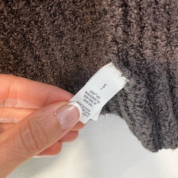Aerie Oversized Knit Brown Cardgian Sweater Waterfall Collar Size Small - Picture 5 of 9
